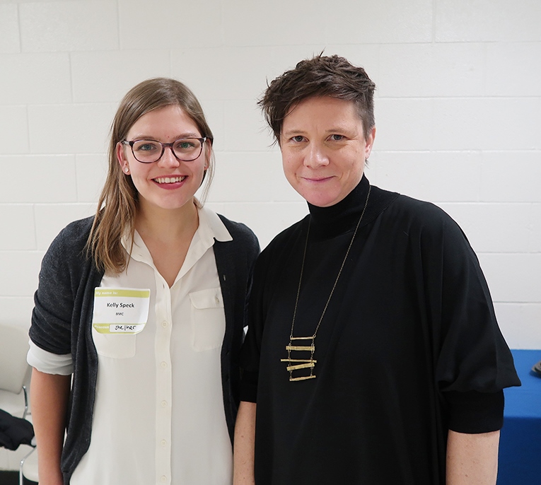 TRANS PRIMARY CARE GUIDE DESIGNER KELLY SPECk and LGBTQ Theme lead Dr. Amy Bourns at launch event