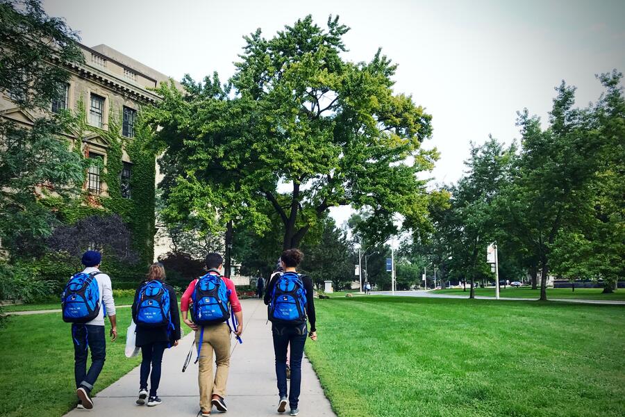 Students walking on University of Toronto's St. George Campus