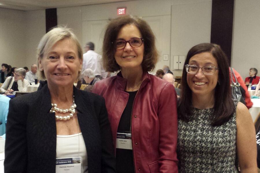 MD Program Vice Dean Patricia Houston joins plenary speaker Judith John and Clerkship Director Stacey Bernstein 