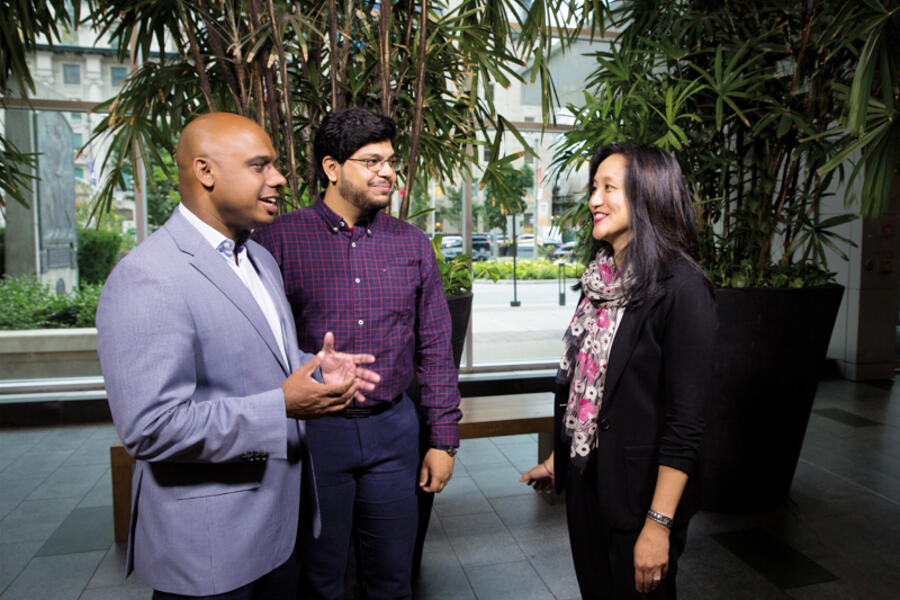 Professor Sanjeev Sockalingam, medical student Aatif Qureshi and Professor Adrienne Tan. 