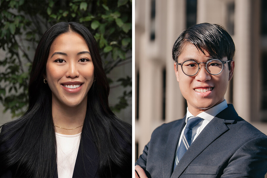 MD/MBA students Jackie Tsang and Michael Lee