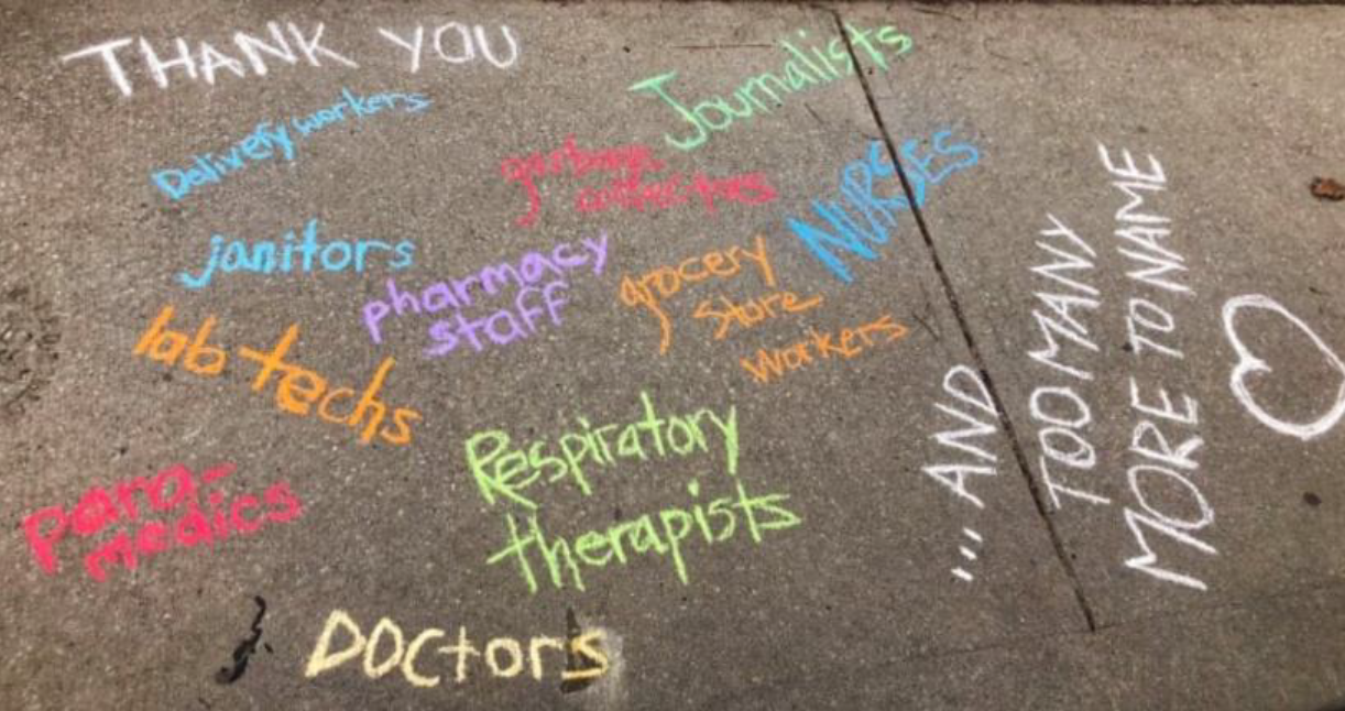 Side-walk chalk appreciation from our communities in Toronto